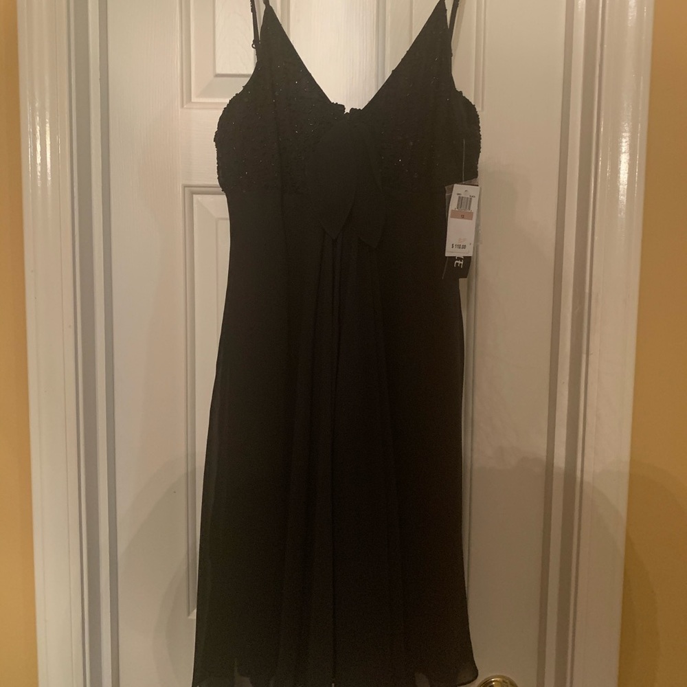 Black Sequin Spaghetti Strap Party Dress